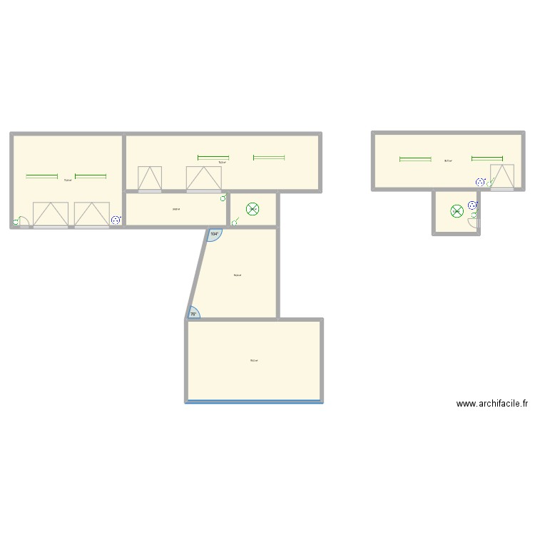 Elec extérieur. Plan de 8 pièces et 389 m2