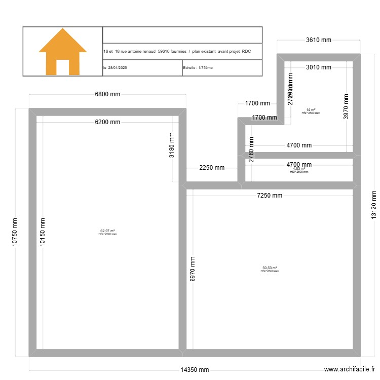 renaud . Plan de 4 pièces et 132 m2