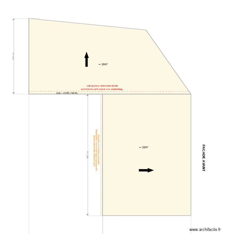 RINALDI. Plan de 2 pièces et 51 m2