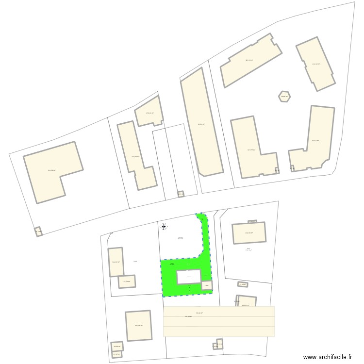 Plan de MASSE. Plan de 30 pièces et 5853 m2