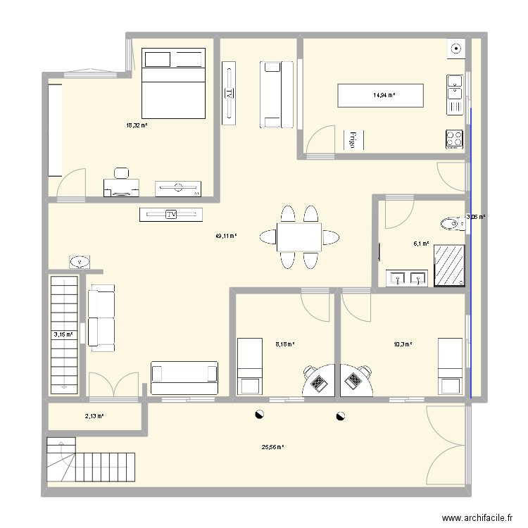 Plan Rami Final. Plan de 10 pièces et 141 m2