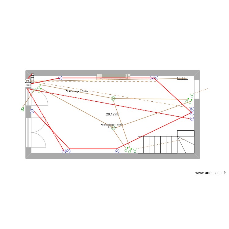 LEMAREC. Plan de 1 pièce et 28 m2