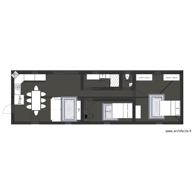 Les ventes st Remy. Plan de 5 pièces et 62 m2