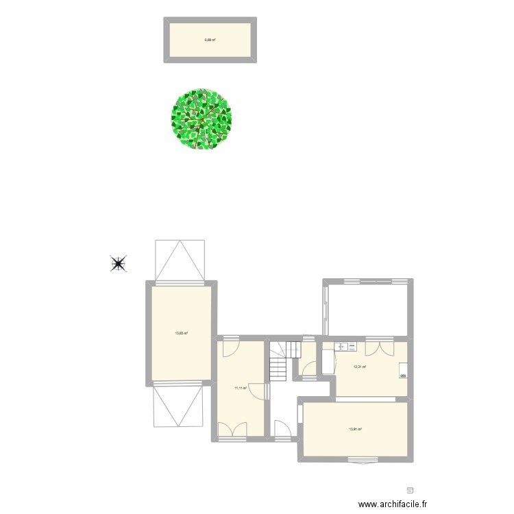 Maison Charles Garnier V2. Plan de 5 pièces et 58 m2