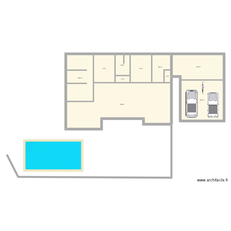 modele 2. Plan de 10 pièces et 200 m2