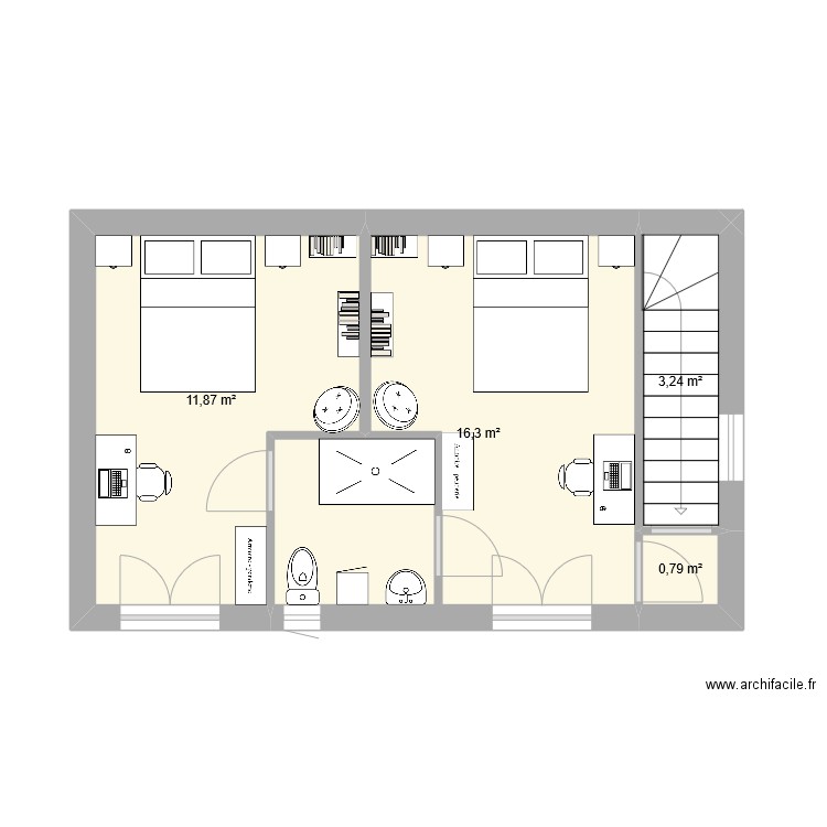 GARAGE B 2. Plan de 4 pièces et 32 m2