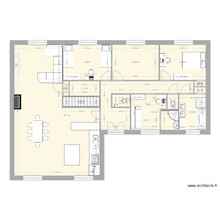 Maison chigny Actuel Travail v3. Plan de 18 pièces et 466 m2