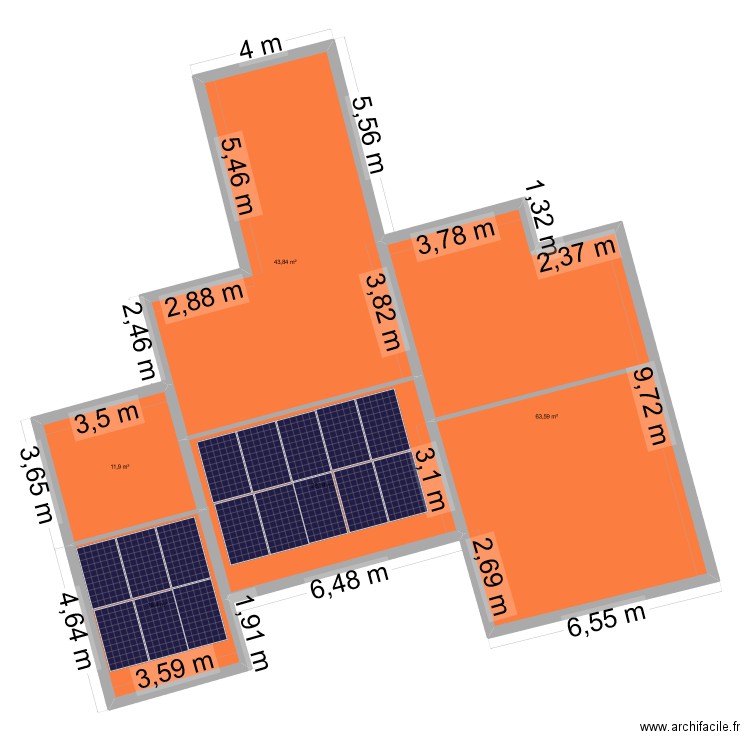 Panneaux maison Christine et Laurent. Plan de 5 pièces et 163 m2