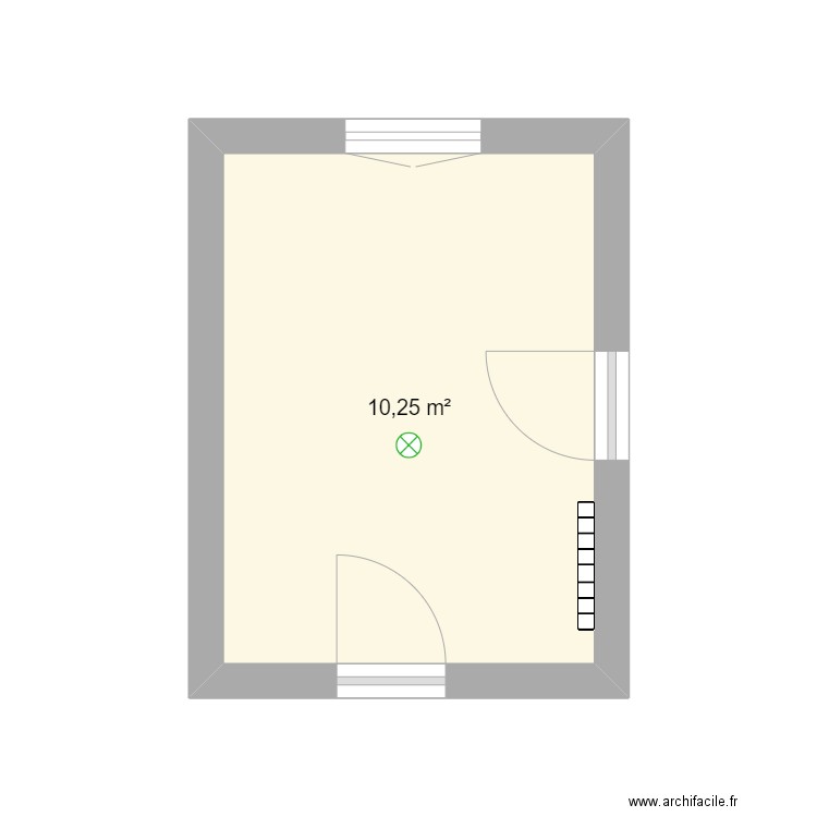 buanderie. Plan de 1 pièce et 10 m2