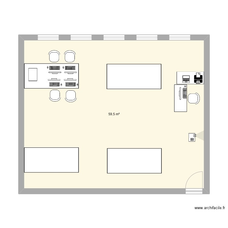 projet 109. Plan de 1 pièce et 60 m2