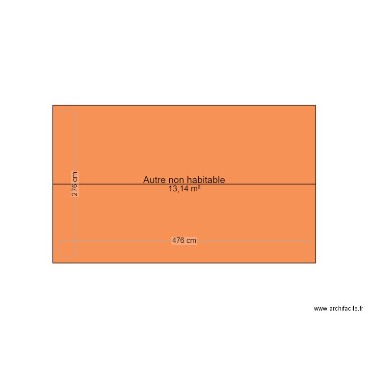 cabanon mimizan. Plan de 1 pièce et 13 m2