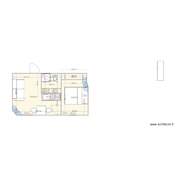 Falguière après. Plan de 6 pièces et 20 m2