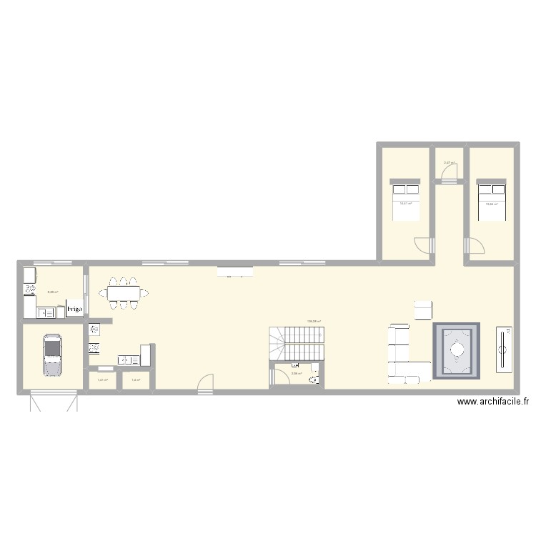 maison. Plan de 9 pièces et 196 m2