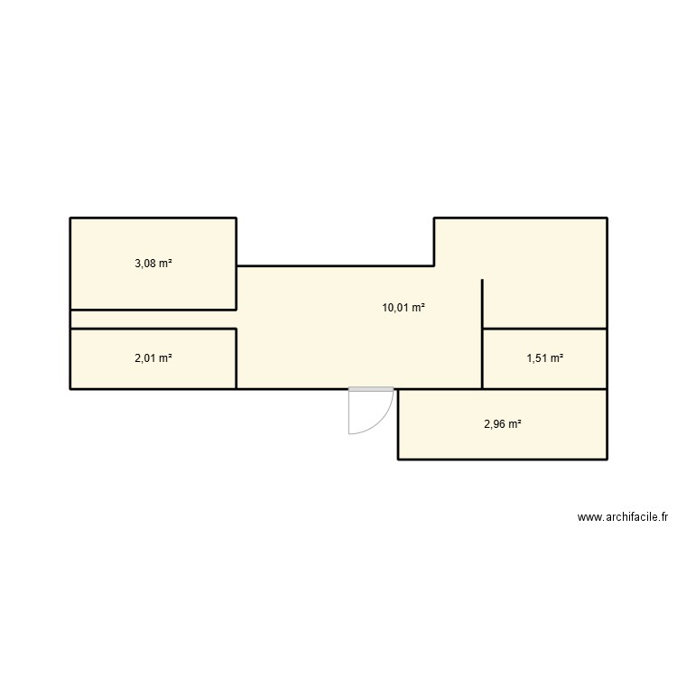 Essaie maison en U. Plan de 5 pièces et 20 m2