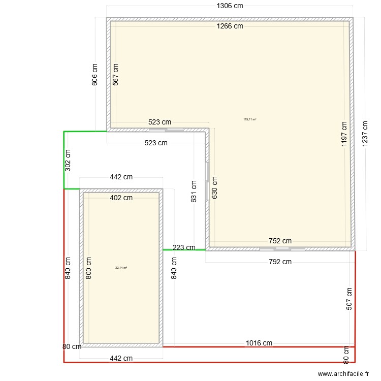 macau . Plan de 2 pièces et 151 m2