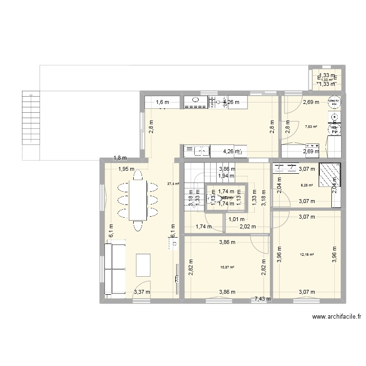 groneau projet 3. Plan de 15 pièces et 283 m2