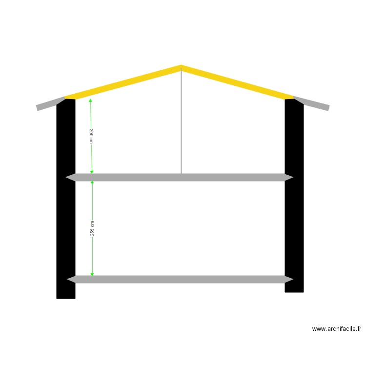 COUPE_MARIO. Plan de 3 pièces et 28 m2