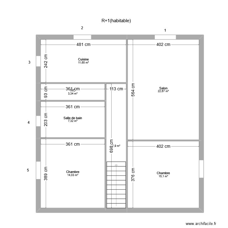 JAULIAC Patric. Plan de 7 pièces et 82 m2