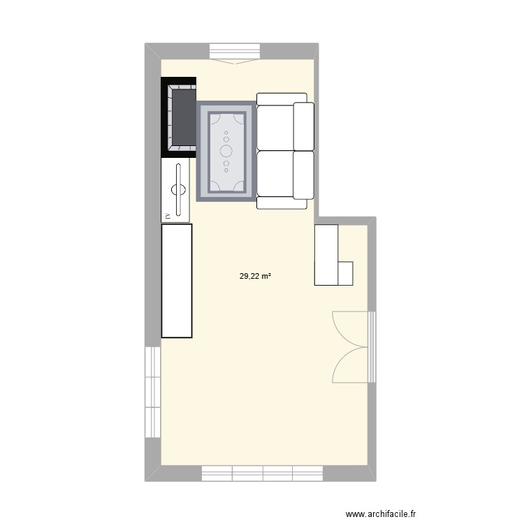 SALON. Plan de 1 pièce et 29 m2