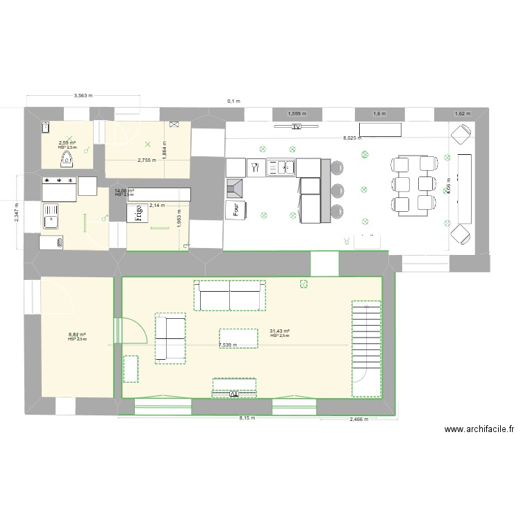 Claude Scohier ( particulier ) Dernière version 2.1. Plan de 5 pièces et 122 m2