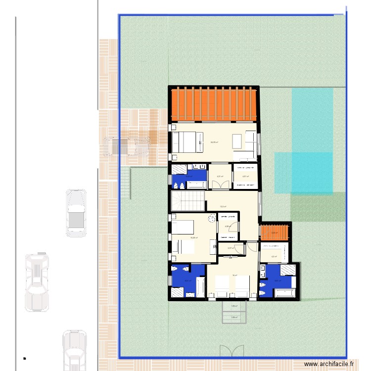 lot17. Plan de 34 pièces et 657 m2