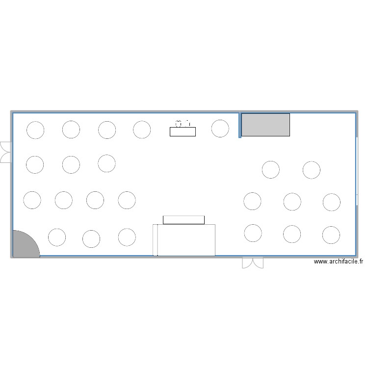 PLAN DE TABLE SCÈNE CENTRALE 23T. Plan de 1 pièce et 367 m2