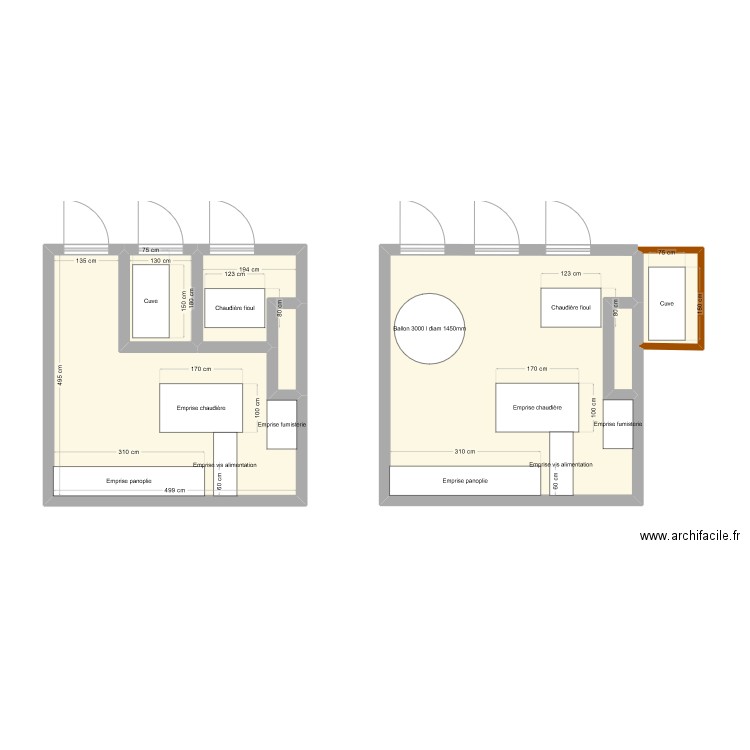 Chaufferie Saint Gouéno. Plan de 7 pièces et 49 m2