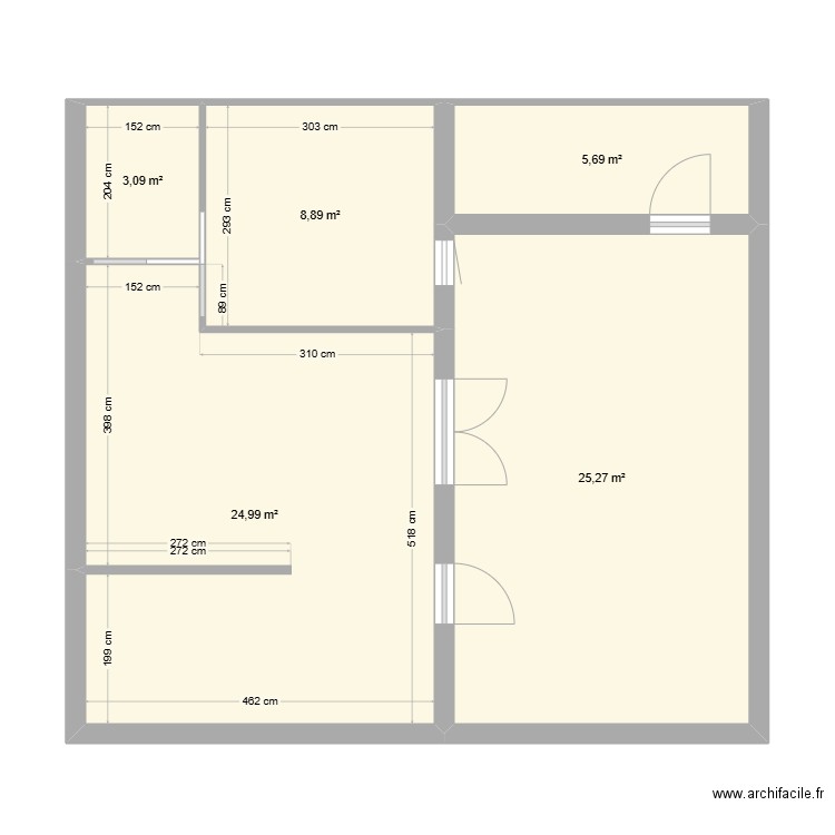 port leucate. Plan de 5 pièces et 68 m2