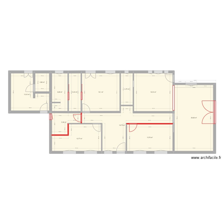 Potter 10 rez modifié. Plan de 12 pièces et 144 m2