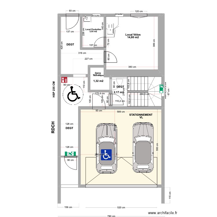 21 bis Plaine RDCH V1 Etudiant 01 08 2024. Plan de 9 pièces et 82 m2