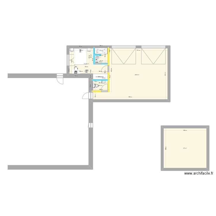 Essai 1. Plan de 5 pièces et 94 m2