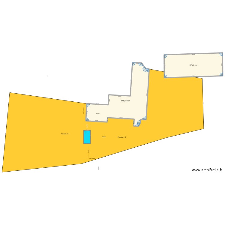 cadastre maison. Plan de 2 pièces et 652 m2