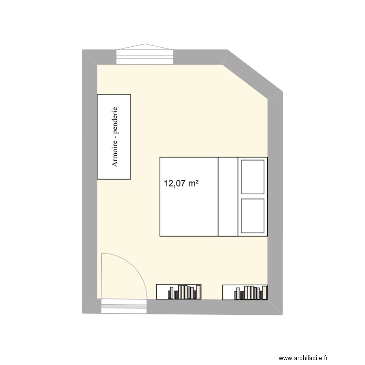 123. Plan de 1 pièce et 12 m2