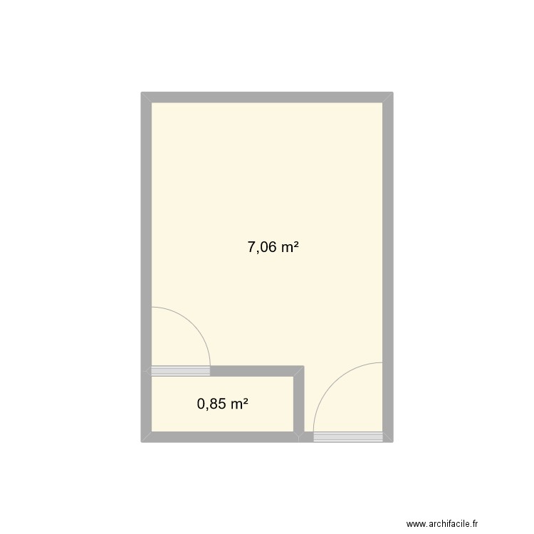 Bureau. Plan de 2 pièces et 8 m2