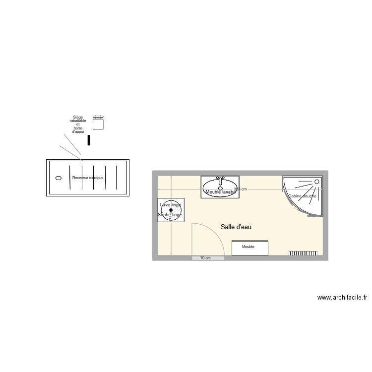 ELIAS Existant. Plan de 1 pièce et 6 m2