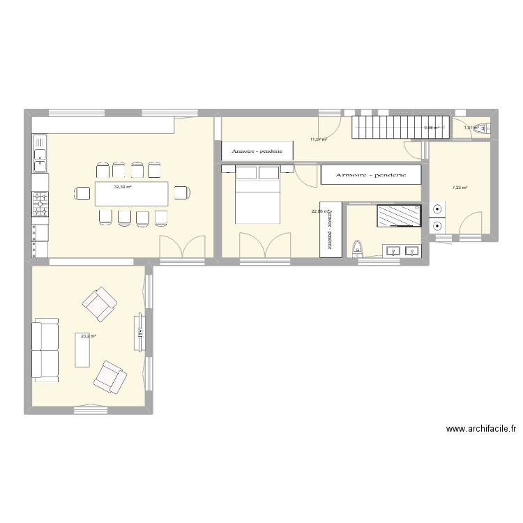 maison en gardant murs. Plan de 7 pièces et 96 m2