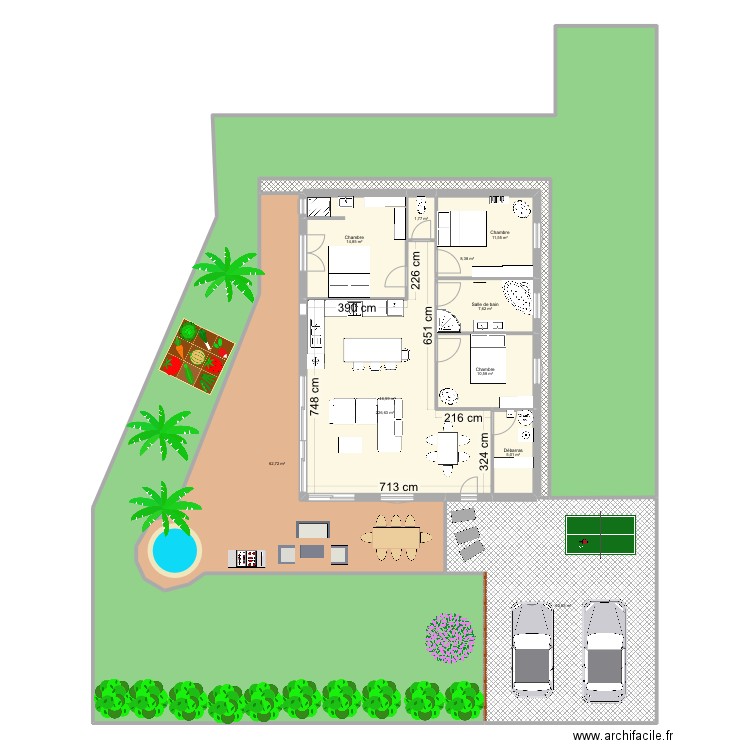 Seignosse3. Plan de 11 pièces et 456 m2