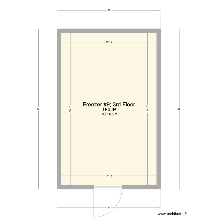 DES Freezer #9. Plan de 1 pièce et 15 m2