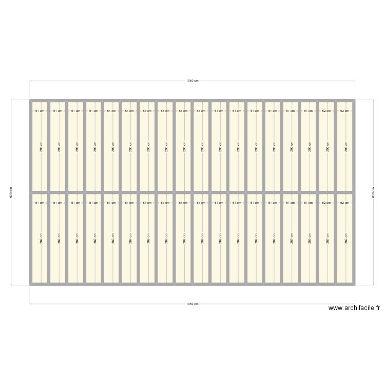 TERASSE. Plan de 36 pièces et 53 m2