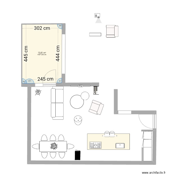 Wissotsky 1. Plan de 1 pièce et 13 m2