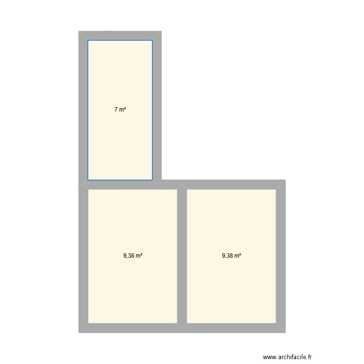 plan  mesures. Plan de 3 pièces et 26 m2