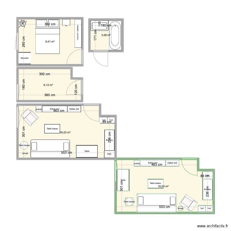 27 bis. Plan de 5 pièces et 51 m2