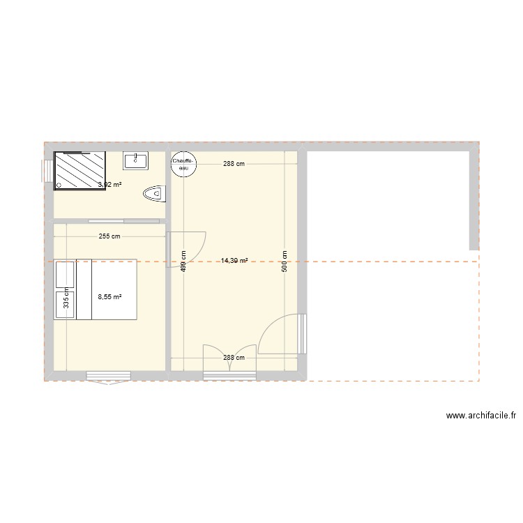 annexe 1. Plan de 3 pièces et 27 m2