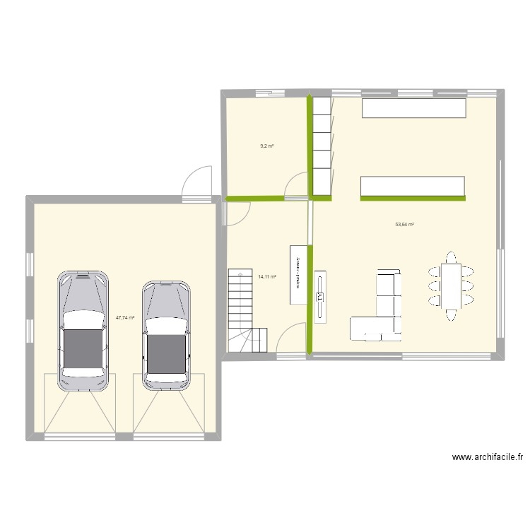 projet vaux 2. Plan de 4 pièces et 125 m2