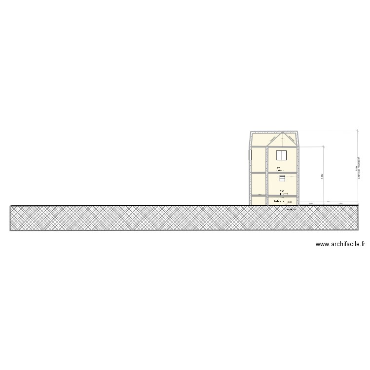 Plan de Coupe B Maison L. Plan de 7 pièces et 31 m2