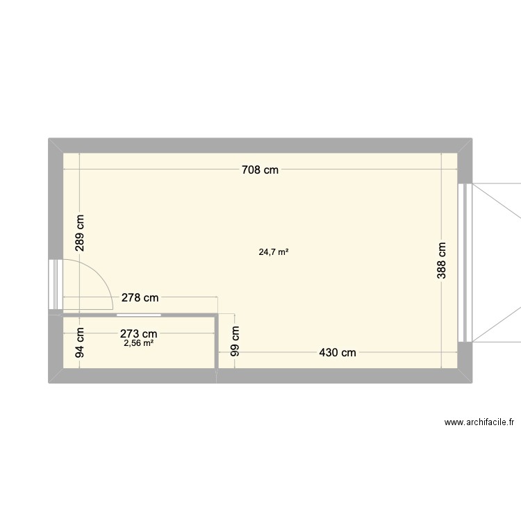 maison trentemoult. Plan de 2 pièces et 27 m2