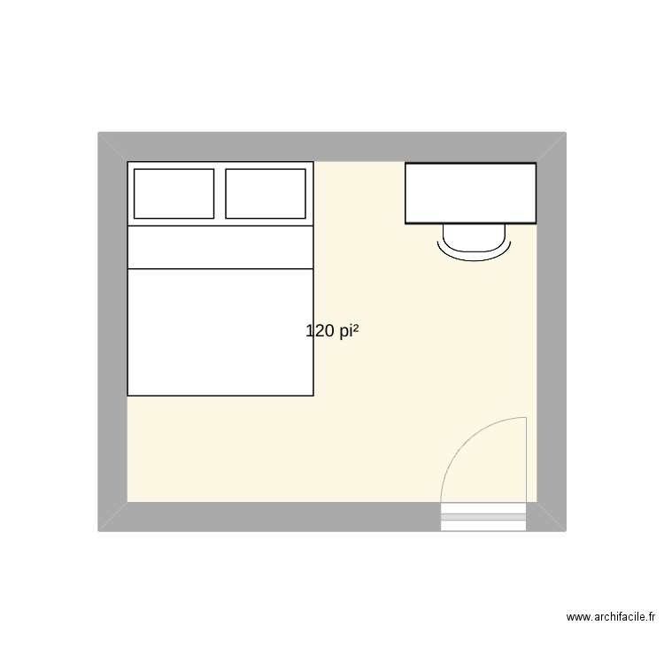 Plan de chambre. Plan de 1 pièce et 11 m2