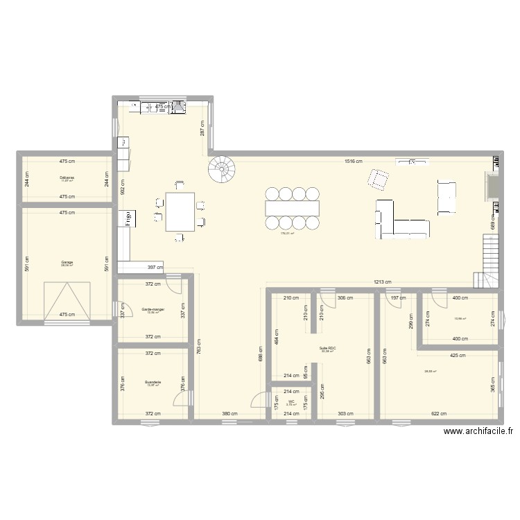 Projet 1. Plan de 9 pièces et 314 m2