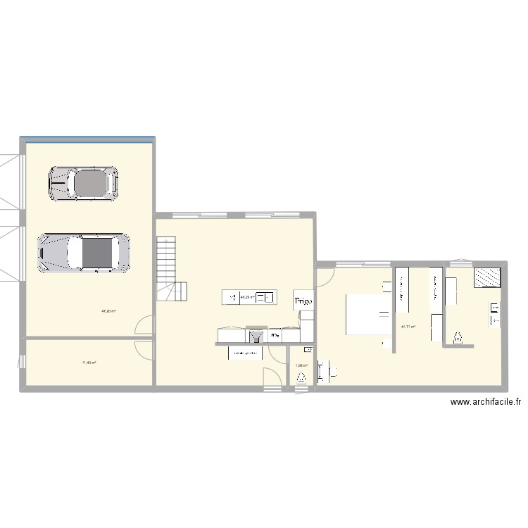 Maison futur . Plan de 5 pièces et 151 m2