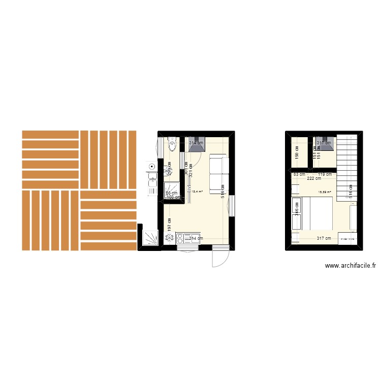 vasteville  12/12/2024. Plan de 2 pièces et 31 m2